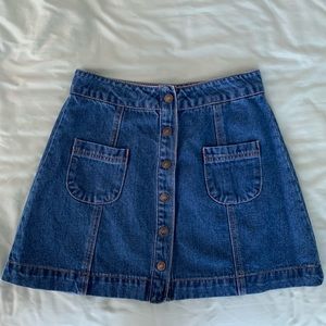 Button-Up Denim Skirt